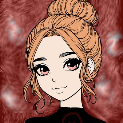 realistic pretty girl with hair in bun