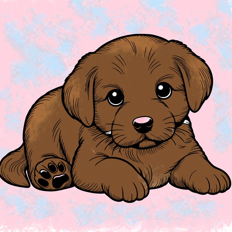 a cute realistic puppy