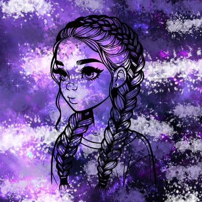 realistic girl with braids