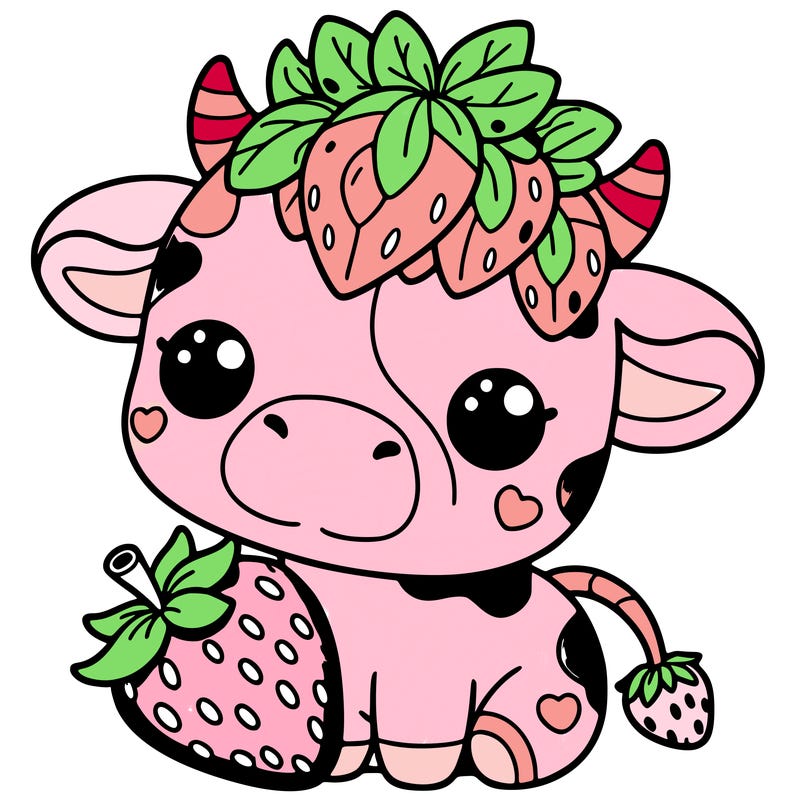 cute strawberry cow