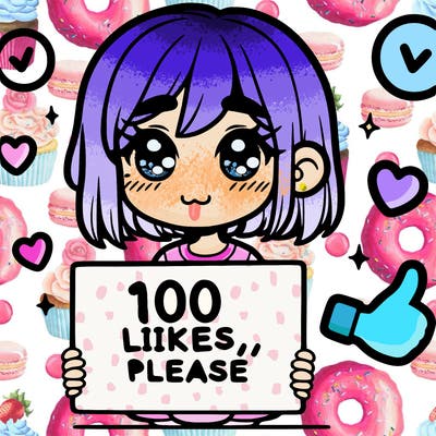 a girl with a sign saying 100 likes, please