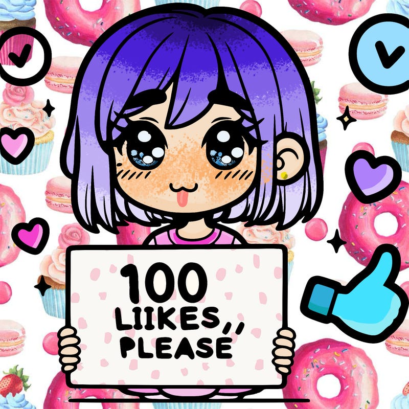 a girl with a sign saying 100 likes, please