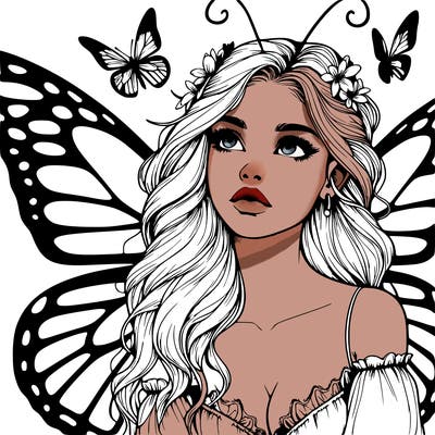 butterfly fairy realistic girl