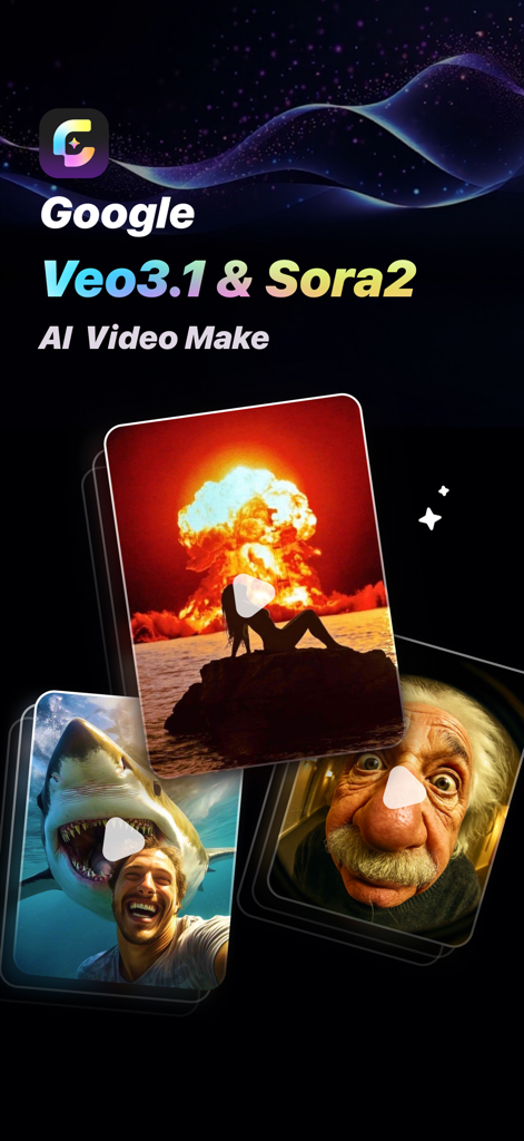 Genie AI - AI Video Generator - Genie AI app promotion showcasing AI video generation with cinematic effects and templates