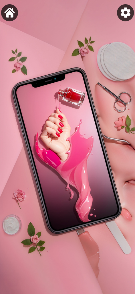 Mini Relaxing Antistress Games - Satisfactorio minijuego ASMR de esmalte de uñas con una estética acogedora y rosa