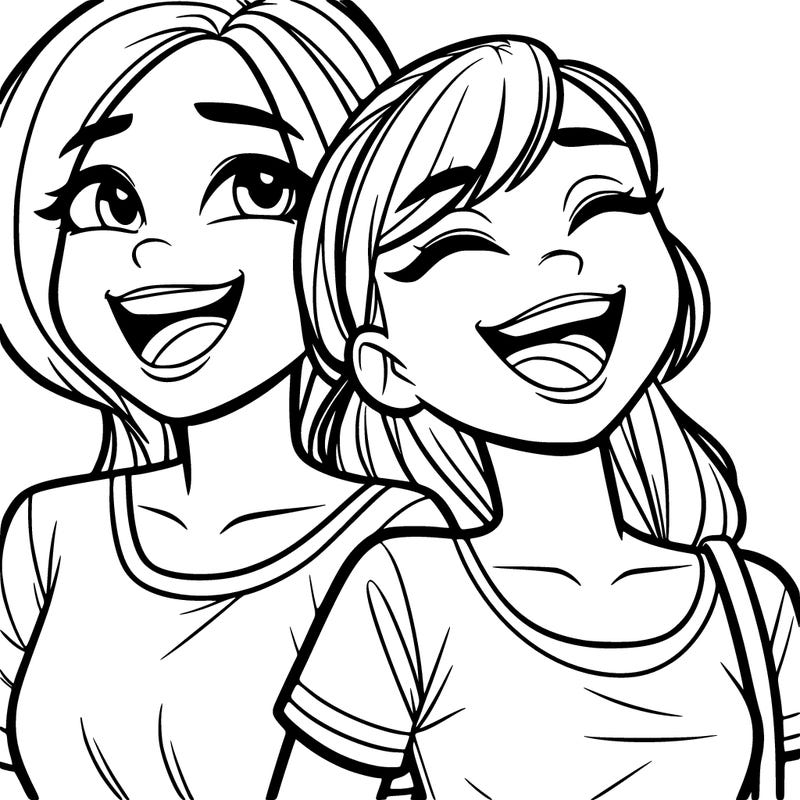 two teen girls laughing