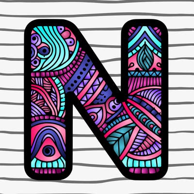 letter n with pattern
