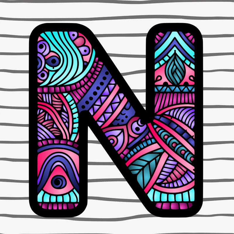 letter n with pattern