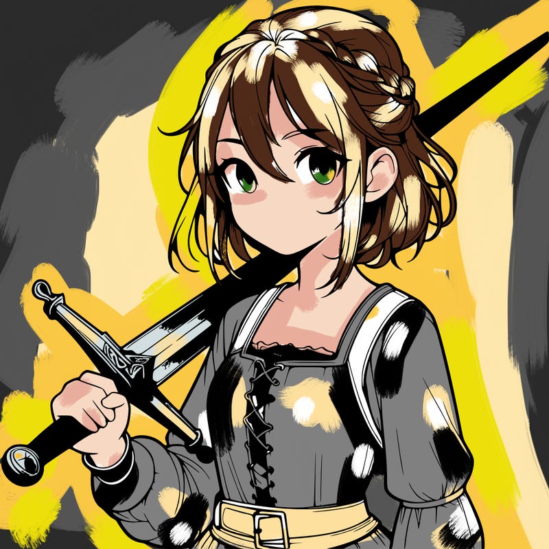 realistic girl with a sword