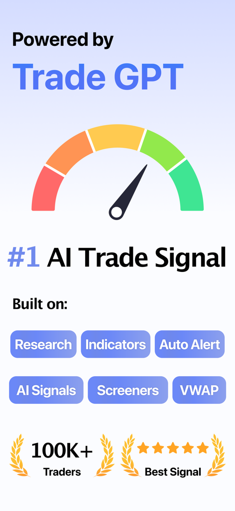 Trading Ideas Driven by AI - AI駆動の取引シグナルとトレーダー統計を特徴とするトレーディングアイデア（AI駆動）アプリのマーケティンググラフィック