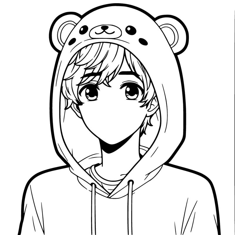 a 17 year old boy in a cute animal hoodie