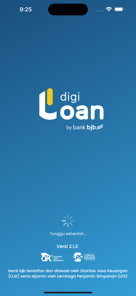 bjb DigiLoan - Splash screen of the bjb DigiLoan mobile app featuring the logo and a loading indicator