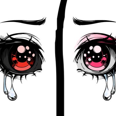 realistic eyes with tears