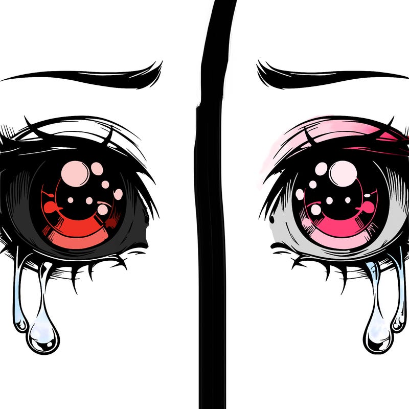 realistic eyes with tears