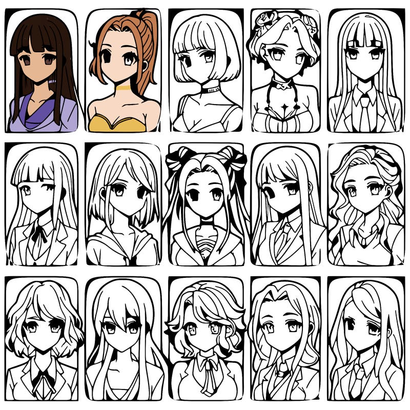 girls that look diffrent anime