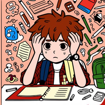 a teenager who has anxiety because of all these lessons