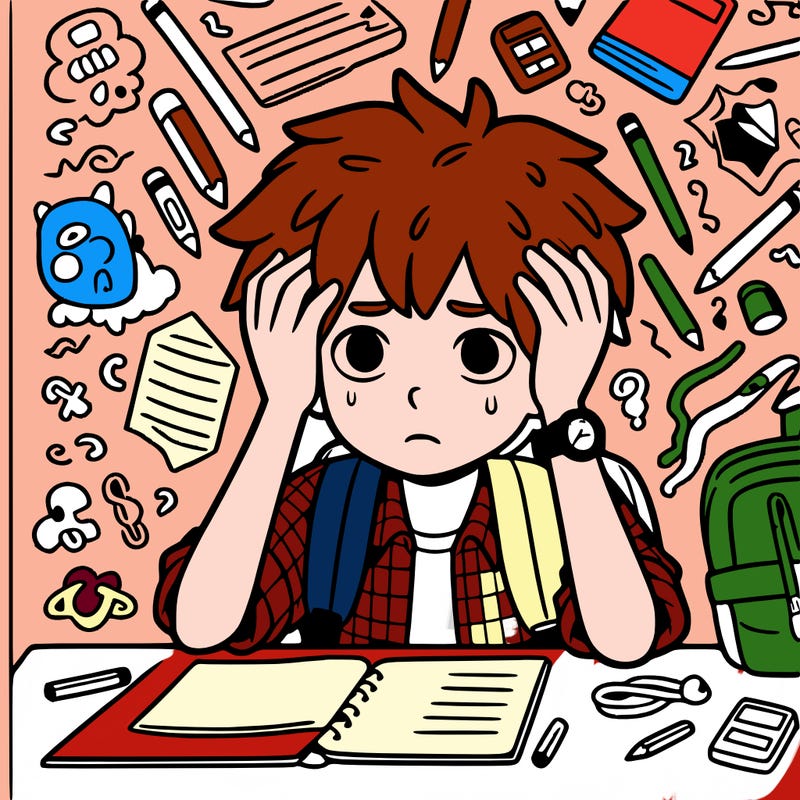 a teenager who has anxiety because of all these lessons