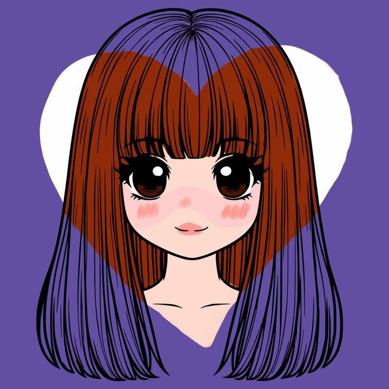 straight hair with bangs realistic