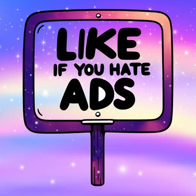 a sign that says like if you hate ads