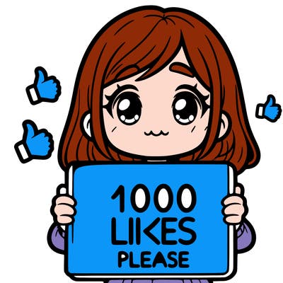 a girl holding a sign that says 1000 likes please