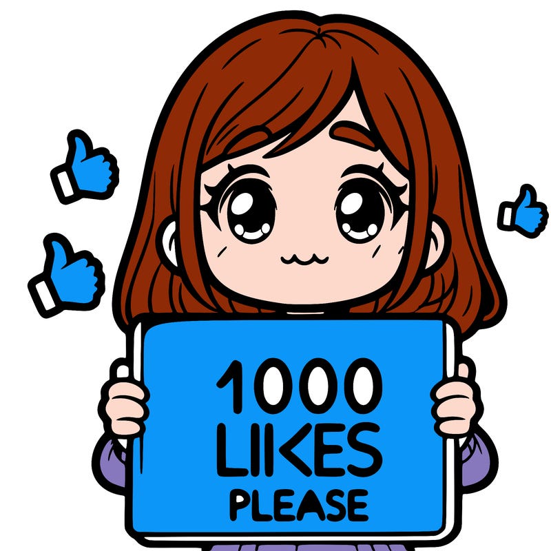 a girl holding a sign that says 1000 likes please