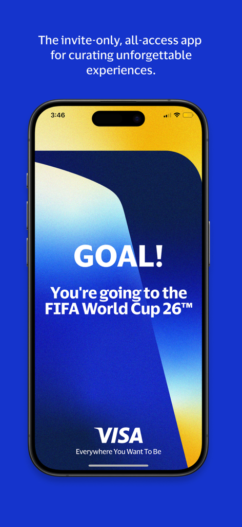 Visa Go - Visa Go app interface displaying an invitation to the FIFA World Cup 2026.