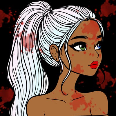 a beautiful and realistic girl with a high pony tail