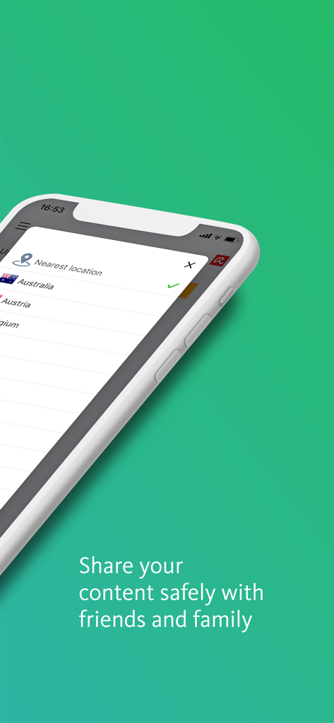 Avira Phantom VPN & Wifi Proxy - Pantalla de selección de servidores de Avira Phantom VPN en iPhone mostrando Australia seleccionada para navegación segura