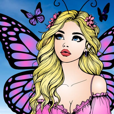 butterfly fairy realistic girl