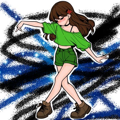 realistic girl danceing