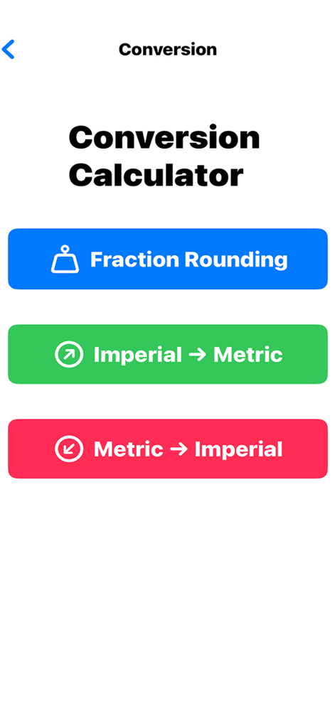 Pipe Math app conversion calculator screen showing fraction rounding and unit conversion options for plumbers