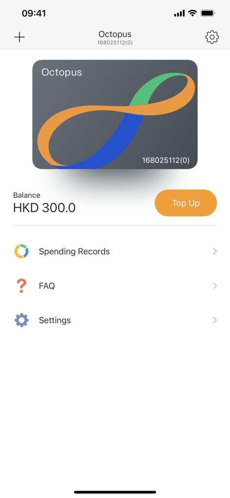 Octopus for Tourists - Digital Octopus card interface showing HKD balance and top up option