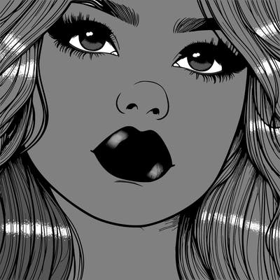 really realistic girl with lips