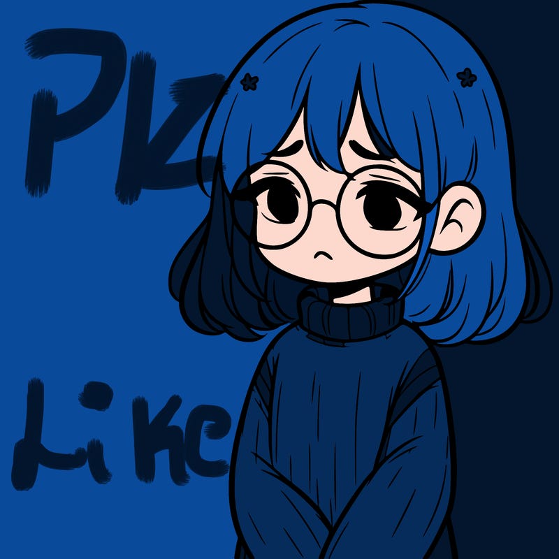 sad girl with glasses in a sweater