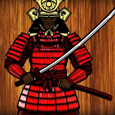 samurai in japanese armor