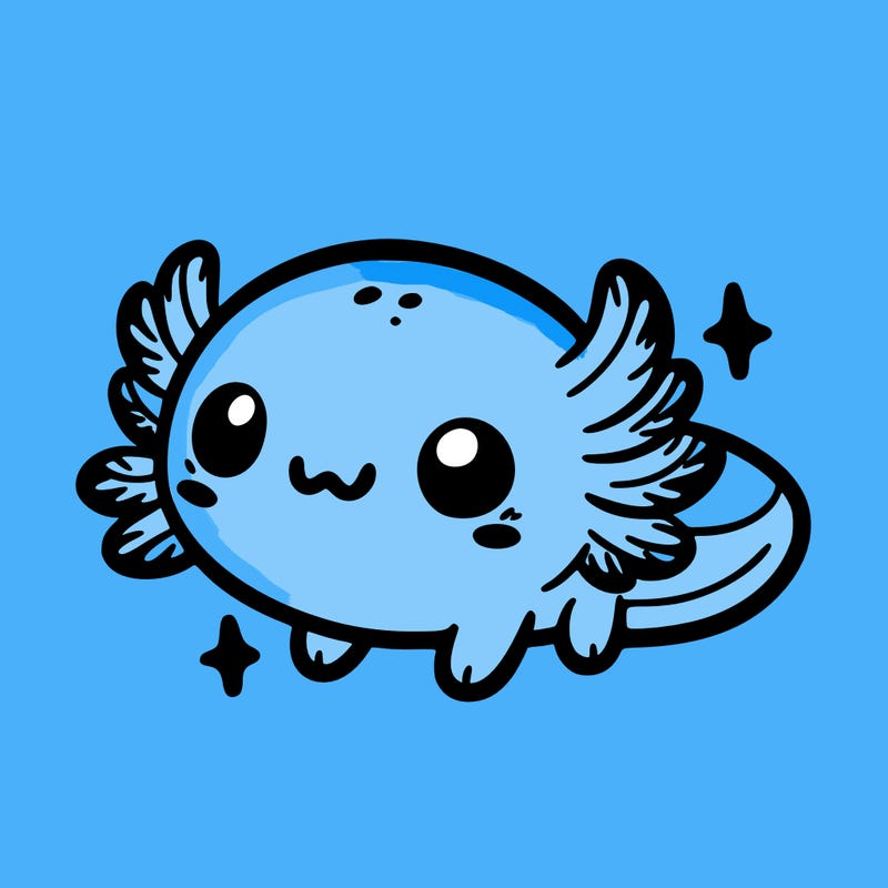 cute easy baby axolotl