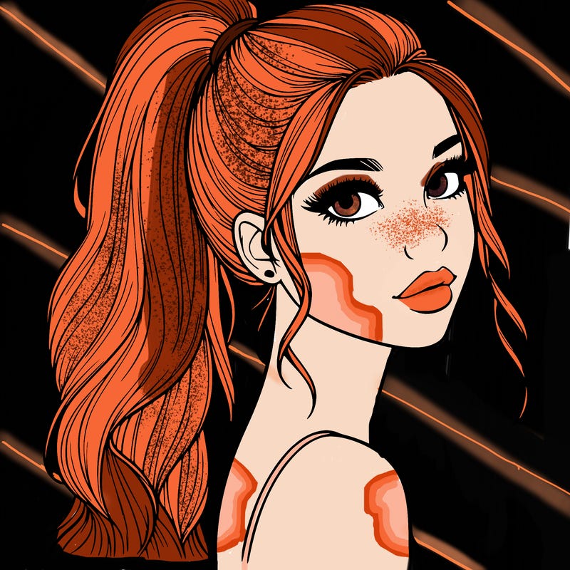 realistic pretty girl with high pony tail