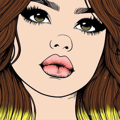 really realistic girl with lips