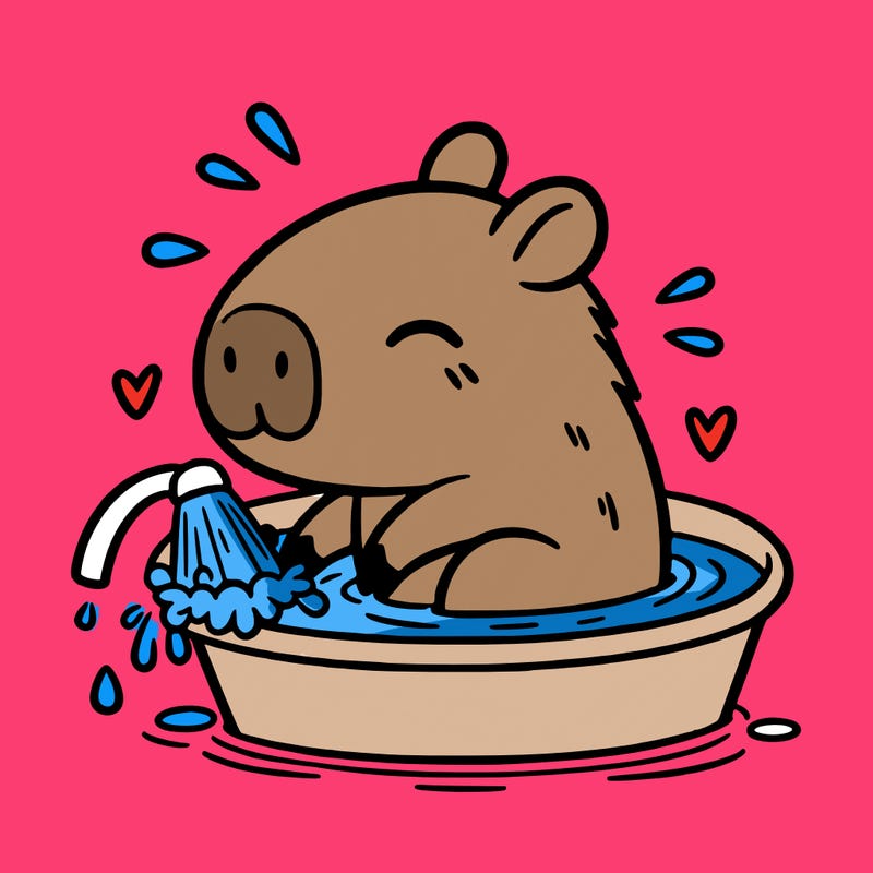 capybara taking a bath