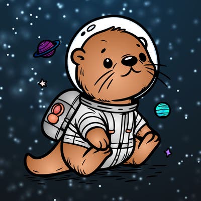 otter in a space suit