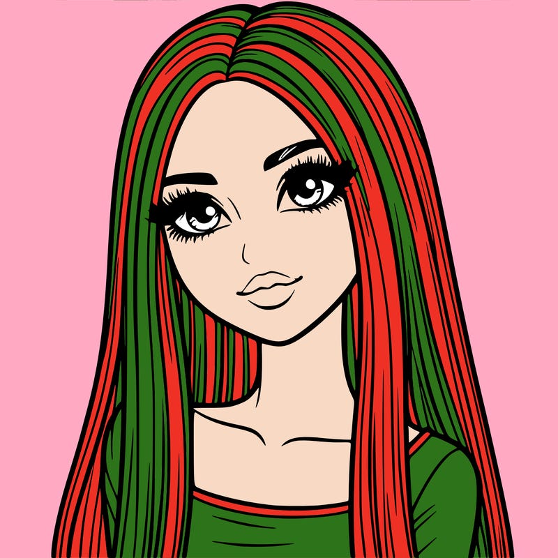 realistic girl with straight and long hair