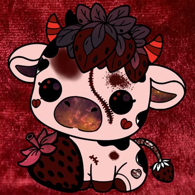 cute strawberry cow