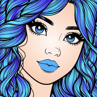 beautiful realistic girl close up to the camera with wavy hair,