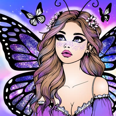 butterfly fairy realistic girl