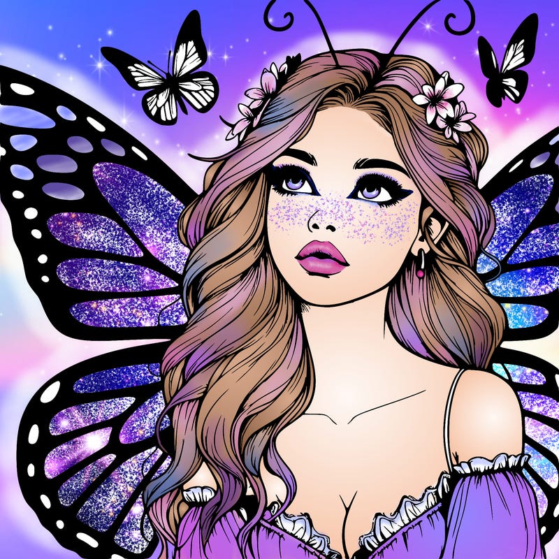 butterfly fairy realistic girl