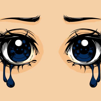 realistic eyes with tears