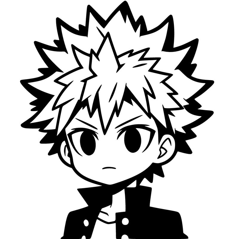 anime boy with spikey hair and black pants