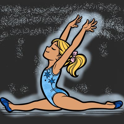 gymnastics girl doing a split