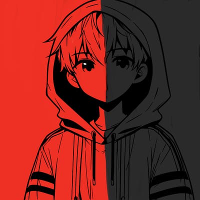 manga boy in a hoodie