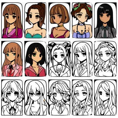 girls that look diffrent anime